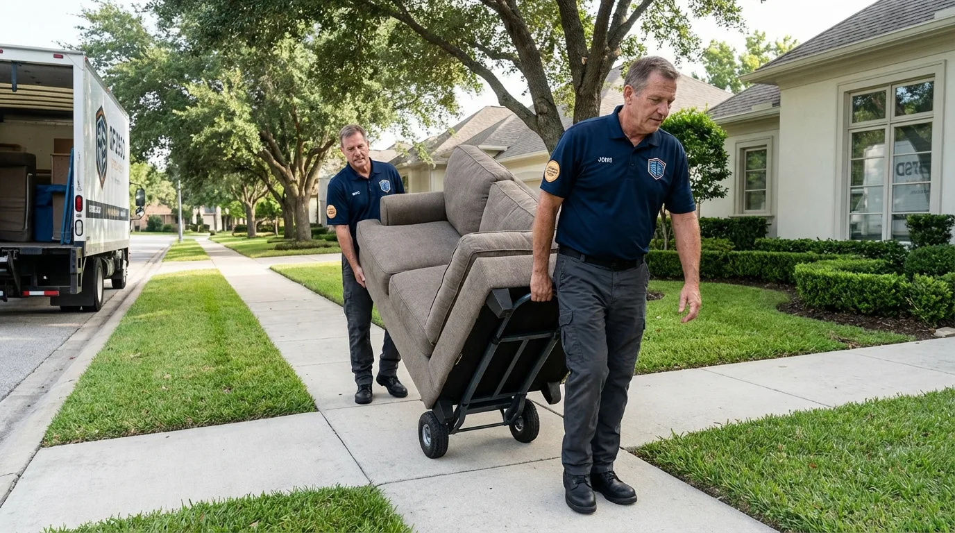 Local residential moving crew loading furniture in South Glens Falls, NY